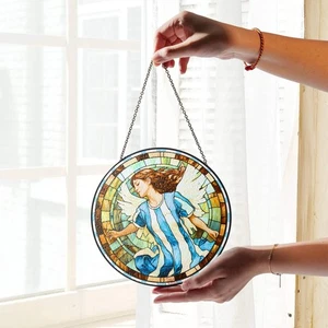 Argentina Stained Glass Guardian Angel SunCatcher Argentina Flag Colors Decor - Picture 1 of 12