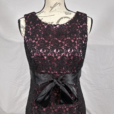 JS Collections Dress Size 6 Pink Black Lace Empire Waist Whimsigoth Fairy Witchy - Image 1 of 4