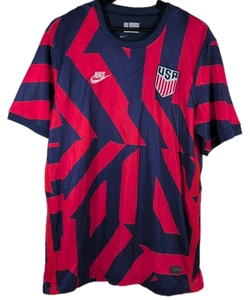Camiseta deportiva de fútbol visitante Nike 2021-2022 USMNT Dri-Fit talla grande roja geométrica - Imagen 1 de 11