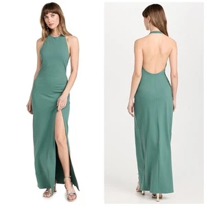 Susana Monaco Neckholder-Kleid mit Schlitz in Rosmarin Größe Small hochgeschlossener Body - Bild 1 von 7