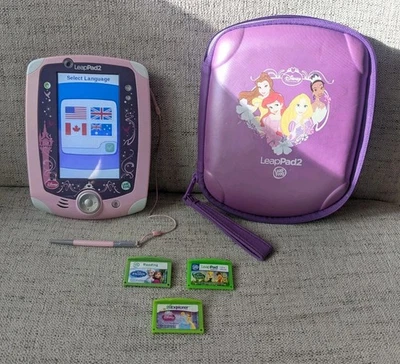 LeapFrog LeapPad 2 Explorer Learning System Disney Princess Edition +3 Games - Image 1 of 4