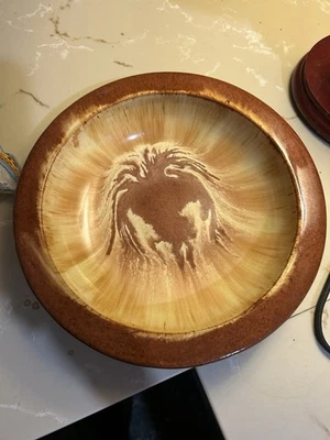 Beautiful Brown/White Swirl Art Pottery Bowl  Fulper Pottery Company 10” - Image 1 of 4