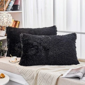 Long Faux Fur Soft Soild Decorative Pillowcase Fluffy Throw Pillow Cover Velv... - Picture 1 of 6