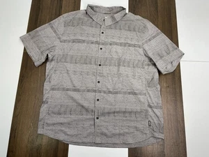 REI Co Op Herren XL braun gestreiftes Hemd mit Knöpfen Kurzarm Outdoor atmungsaktiv - Bild 1 von 9