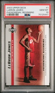 Lebron James Rookie PSA 10 2003 Upper Deck Phenomenal Beginnings #1 *002 - Picture 1 of 2