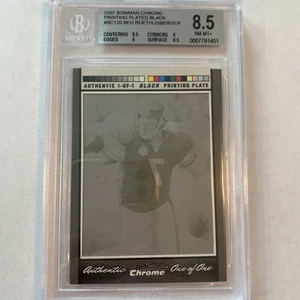 2007 Bowman Chrome Ben Roethlisberger Printing Plate 1/1 Bgs 8.5 - Picture 1 of 2