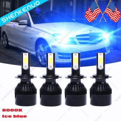Kit de faros LED bombillas de haz alto y bajo para Mercedes-Benz C250 C300 C350 C9 8000K Foto 1 de 4