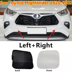 2X Tapa de gancho delantero blanco perla con parachoques para Toyota Highlander 2020-23 - Imagen 1 de 3