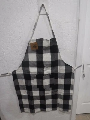 (PAQUETE DE 12) DELANTAL A CUADROS LINO COLMENA BLANCO Y NEGRO NUEVO. Foto 1 de 4