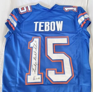 UF FLORIDA GATORS TIM TEBOW signed FULL NAME GAME CUT JERSEY HEISMAN BECKETT 15 - Picture 1 of 10