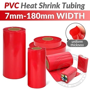 PVC Heat Shrink Tubing Wrap RC Battery Pack 7mm-180mm Wide LiPO NiMH NiCd Red - Picture 1 of 9