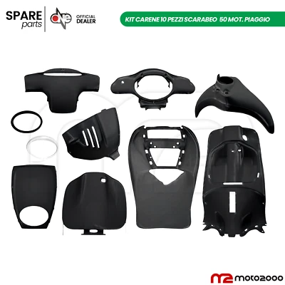 KIT CARENE PLASTICHE NERO LUCIDO PER APRILIA SCARABEO STREET 50 100 2T 4T 2006-2