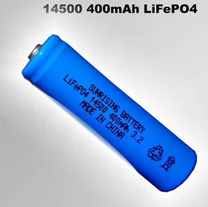 IFR 14500 400mAh 3,2V Pour SOLAR-Luminaires Accus Batterie LiFePO4# - Bild 1 von 2