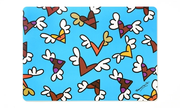 ROMERO BRITTO PLACEMAT: MINIATURE FLYING HEARTS  ** NEW ** - Image 1 of 1