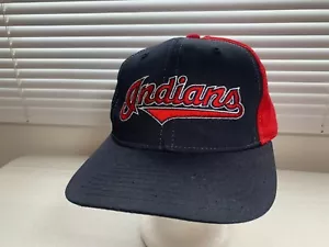 Vintage Cleveland Indians Starter Script Spell Out Snapback Hat Cap - Picture 1 of 6
