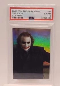 2008 The Dark Knight Stickers #39 THE JOKER HOLO PSA 6  - Picture 1 of 3