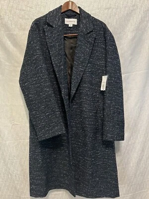 Abrigo Liz Claiborne Boucle Azul Abierto Forrado con 1 Botón Frontal Bolsillos Deslizables Nuevo con Etiquetas Foto 1 de 4