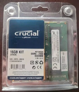 NEW Crucial 16GB Kit (8GBx2) DDR4 2400MHz PC4-19200 SODIMM 260-Pin Laptop Memory - Picture 1 of 4