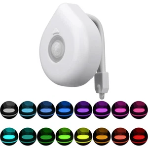 1W LED RGB Toilette Nachtlicht 16 Farben WC Toilettenbeleuchtung Lampe Sensor DE - Picture 1 of 12