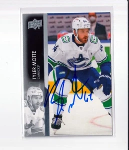 TYLER MOTTE autographed SIGNED '21/22 VANCOUVER CANUCKS "Upper Deck" card - Picture 1 of 1