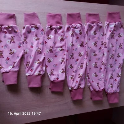 Halstuch Jerseyhose Pumphose Babyhose Hose Schlupfhose 62 68 74 86 92 98 rosa - Bild 1 von 4
