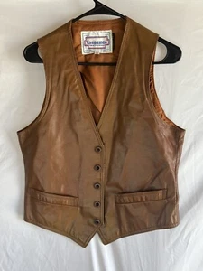 Casablanca Vintage leather Vest For Guys- For Gals size 40 Medium Reddish Brown - Picture 1 of 6