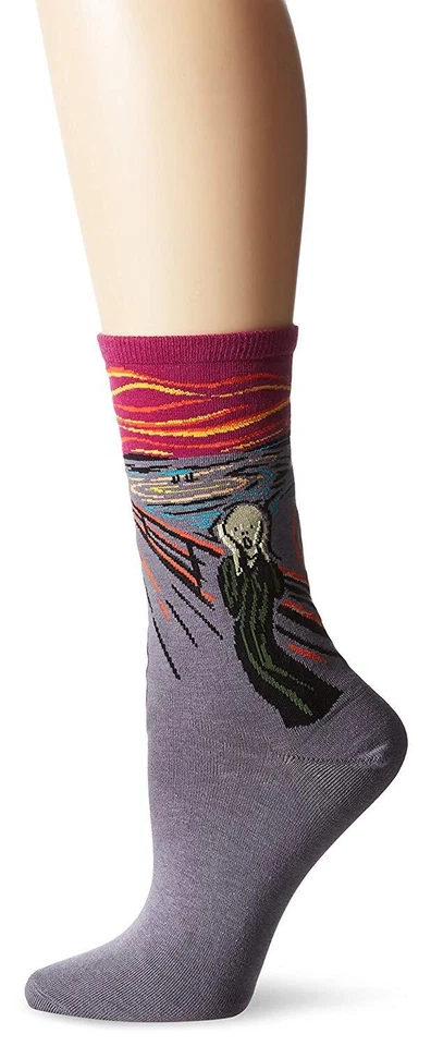 Hotsox Womens The Scream Socks, Cranberry, 1 Pair, Womens Shoe 4-10 - Image 1 of 1