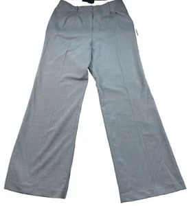 Calvin Klein Dress Pants Womens Size 10 Gray Wide Leg Pleaded Pockets New - Picture 1 of 7