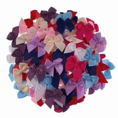 50Pcs Mini Satin Ribbon Bow Christmas Bow Gift Craft Wedding Party DIY Accessory - Image 1 of 4