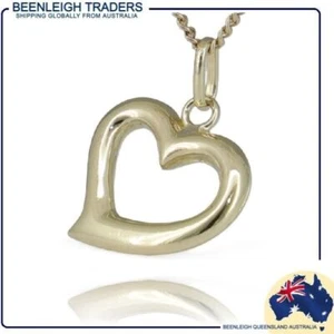 Yellow Gold HEART CHARM or PENDANT Guaranteed Genuine Real 9ct / 9k Gold - Picture 1 of 11