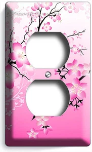 CUBIERTA PLACA SALIDA DÚPLEX ELÉCTRICA FLOR CEREZO SAKURA ROSA JAPONÉS - Imagen 1 de 1