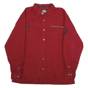Camisa de manga larga de algodón roja para hombre Harley Davidson 2XL logotipo bordado - Imagen 1 de 6
