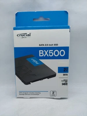 Crucial BX500 2TB 3D NAND SATA 2.5-inch SSD SEALED 540mb Read / Write - Image 1 of 4