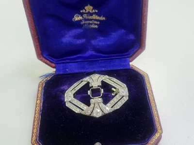 Broche prendedor de platino diamante talla minero antiguo corte europeo antiguo de 3,44 quilates Foto 1 de 4