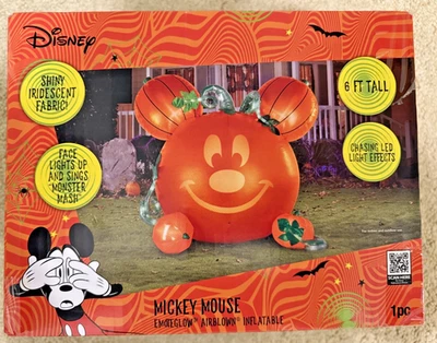 Disney Mickey Mouse Halloween 6 pies Emoteglight soplado por aire inflable patio decoración Foto 1 de 2