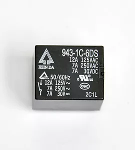 50pz Relè Hsin Da 943-1C-6DS SPDT (1C) 12A125V Bobina=6V 18,9x15,5x15,5mm LxLxH - Foto 1 di 8