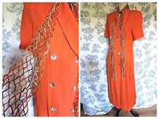 Size 10 to 12 Vintage 1990s HL Design Orange Midi Dress
