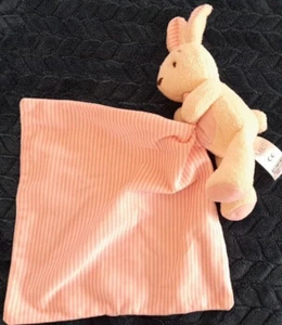 M&S Pink Bunny Rabbit Comforter Blanket Blankie Doudou Stripes 07180187 - Picture 1 of 8