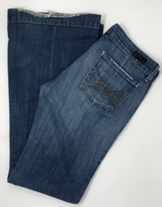Y2K 00s Citizens Of Humanity Kate #066 28 Low Waist Full Leg Bootcut Blue Jeans - Picture 1 of 6