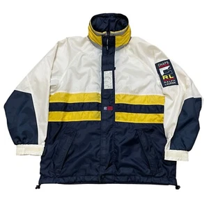 Vintage Y2K CHAPS RALPH LAUREN Spell Out Windbreaker Jacket Embroidered Logo M - Picture 1 of 14
