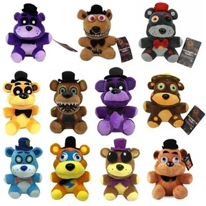 FNAF Five Nights at Freddy's Bear Freddy Plush Stuffed Animal Doll Kids Xmas Toy - Picture 1 of 24