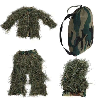Ropa de Selva para Niños Niño Hoja Ghillie Traje Bosque Camuflaje Ropa Juego de Selva