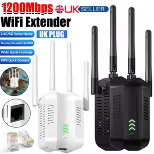 1200Mbps WiFi Signal Extender Range Repeater Booster Internet Amplifier UK Plug - Picture 1 of 20