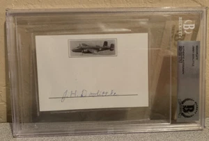 Targa a libro firmata autografata Jimmy Doolittle Raiders lastra certificata BAS - Foto 1 di 4