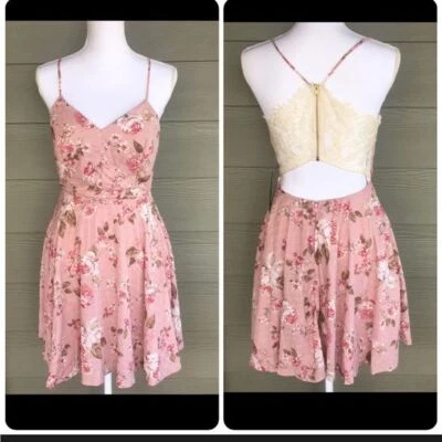 Jodi Kristopher Floral Dress with Cutout Lace Back - Image 1 of 4