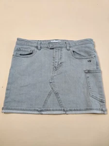 Uniqlo Denim Skirt Size 10 12 Jean Low Rise 90's y2k Cargo Distressed - Picture 1 of 7