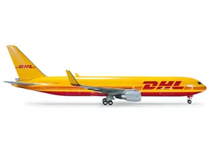 HERPA 1/200 DHL BOEING 767-300ERF CARGO W/STAND art. 554091 NEW - Foto 1 di 5