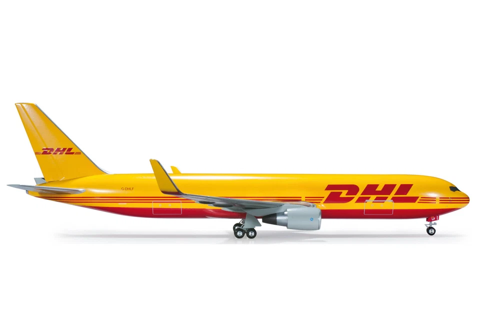 HERPA 1/200 DHL BOEING 767-300ERF CARGO W/STAND art. 554091 NEW - Immagine 1 di 4