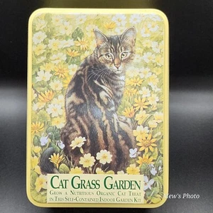 Vintage - Katzen Blechdose "Katzengras Garten" rechteckige Form - Bild 1 von 8