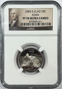 2004-S Clad Iowa Quarter 25c PF 70 Ultra Cameo - Picture 1 of 2